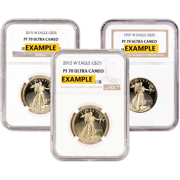 1/2 OZ AMERICAN GOLD EAGLE NGC70 PROOF - Obverse