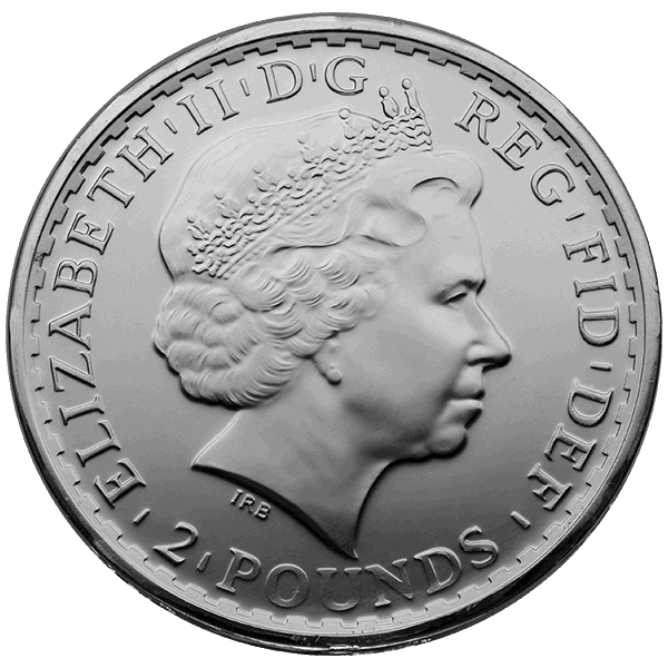 British £2 coin featuring Queen Elizabeth II’s right-facing portrait with “ELIZABETH II D G REG FID DEF” inscription, perfect for collectors.