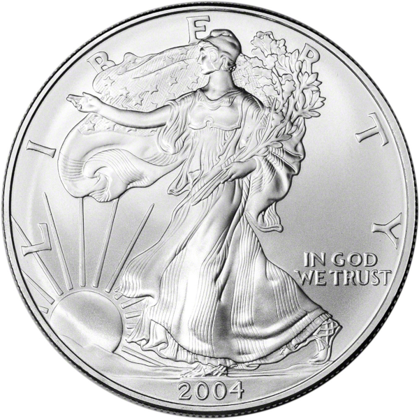 2004 1 OZ AMERICAN SILVER EAGLE - Obverse
