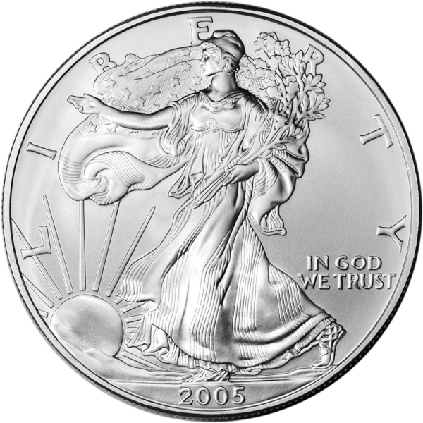2005 1 OZ  AMERICAN SILVER EAGLE - Obverse