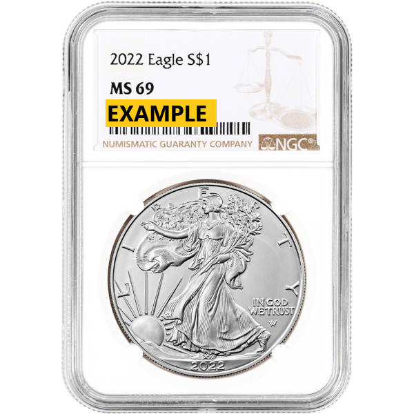 2022 1 OZ AMERICAN SILVER EAGLE NGC MS69 - Obverse