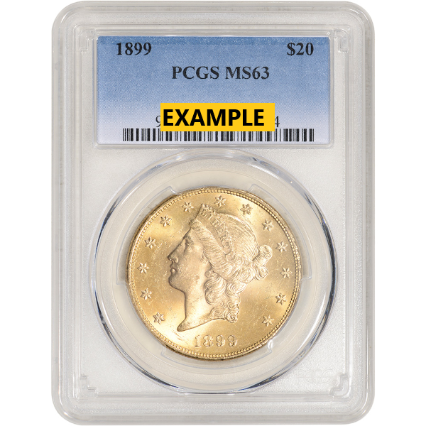 1899 $20 U.S. GOLD LIBERTY PCGS63 - Obverse