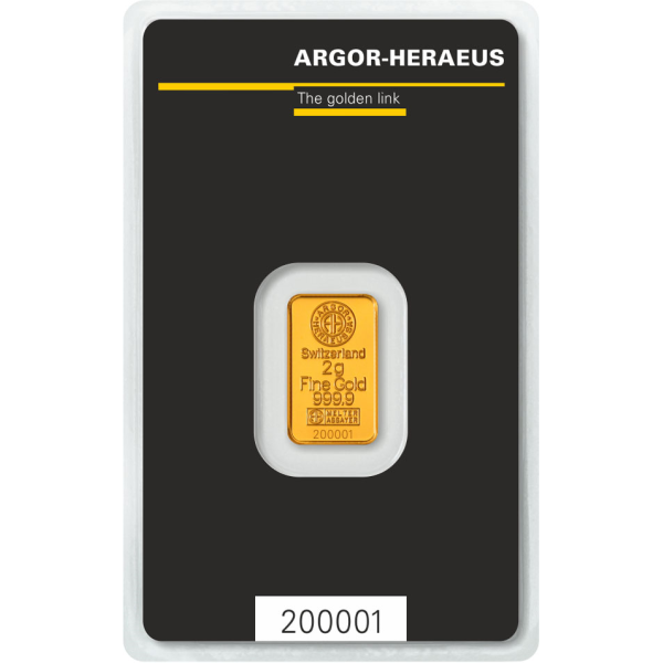 2 GRAM GOLD BAR ARGOR-HERAEUS 1