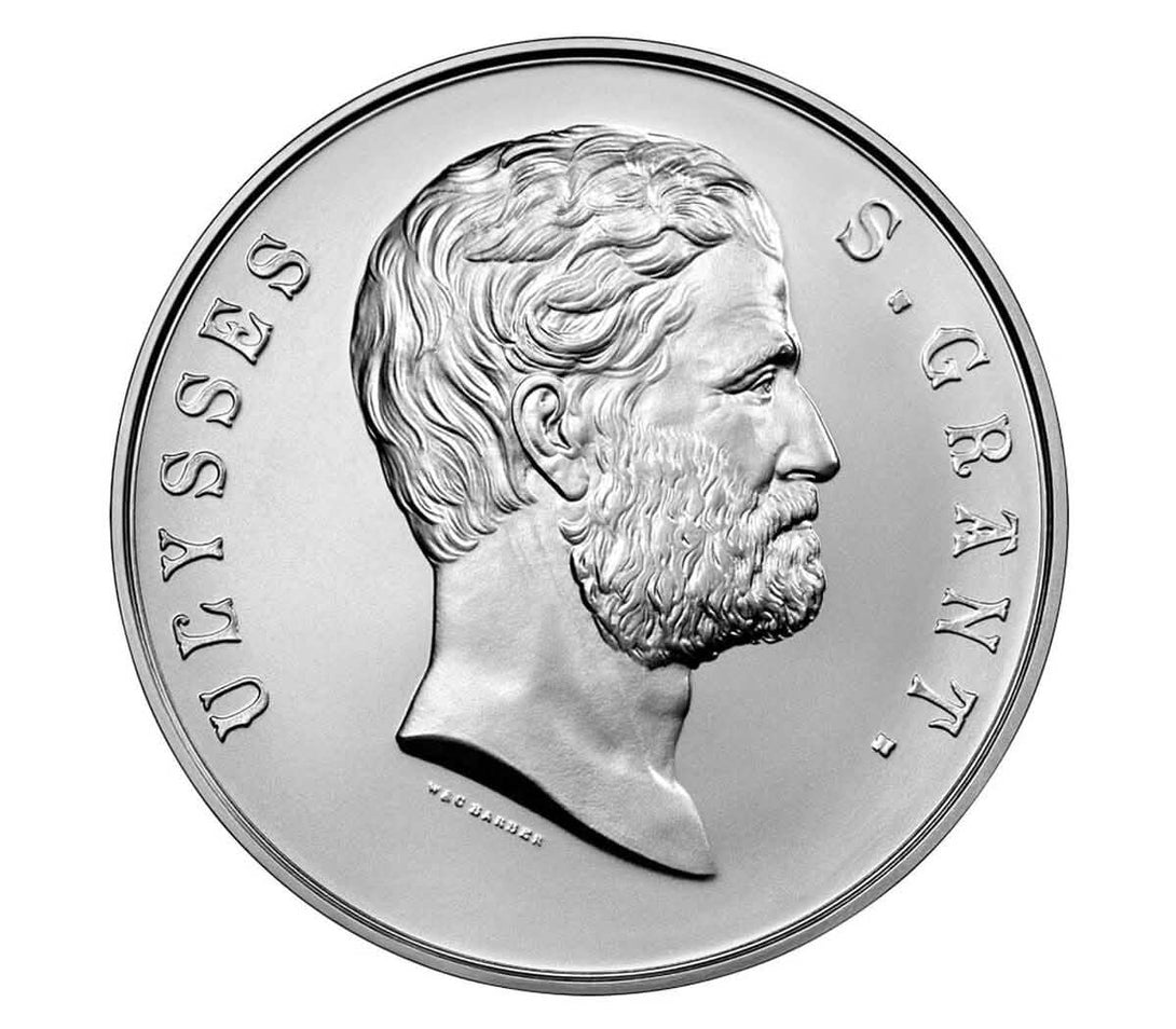 Ulysses S. Grant Presidential Silver Medal featuring detailed portrait design, collectible historic coin honoring the 18th U.S. President.