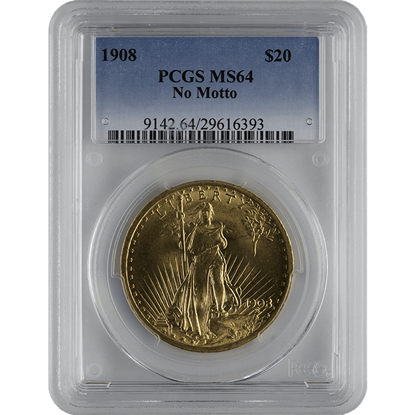 $20 U.S. GOLD SAINT PCGS64 NO MOTTO - Obverse