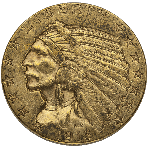 $5 U.S. GOLD INDIAN AU - Obverse