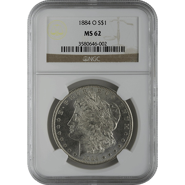 1878-1904 AMERICAN SILVER MORGAN DOLLAR NGC62 - Obverse