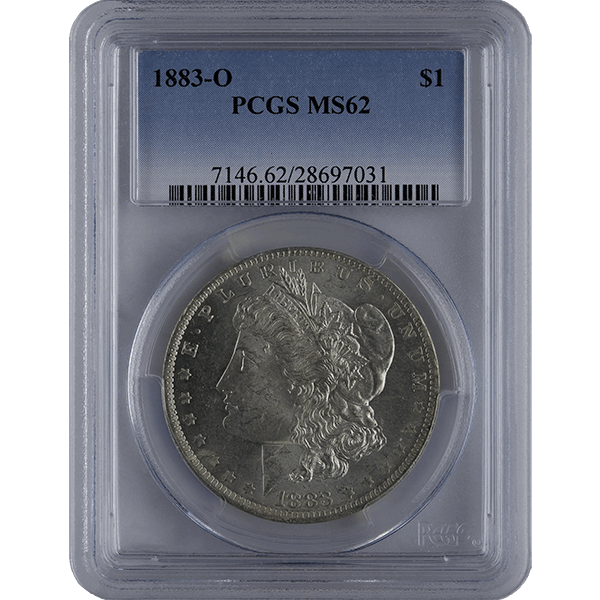 1878-1921 AMERICAN SILVER MORGAN DOLLAR PCGS62 - Obverse