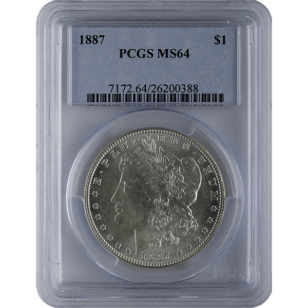 1878-1921 AMERICAN SILVER MORGAN DOLLAR PCGS64 - Obverse
