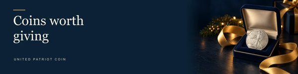 Coins worth giving — silver coin in an open presentation box with gold ribbon.