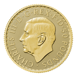 Gold coin featuring King Charles III