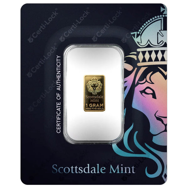 Scottsdale Gold Prepper in Certi-Lock 1 Gram Gold Bar