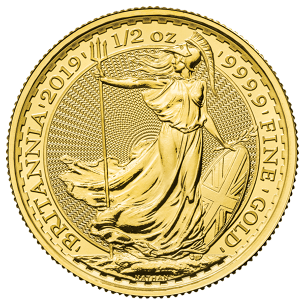 2018 British gold coin reverse showing St. George slaying the dragon on horseback with date and designer initials.