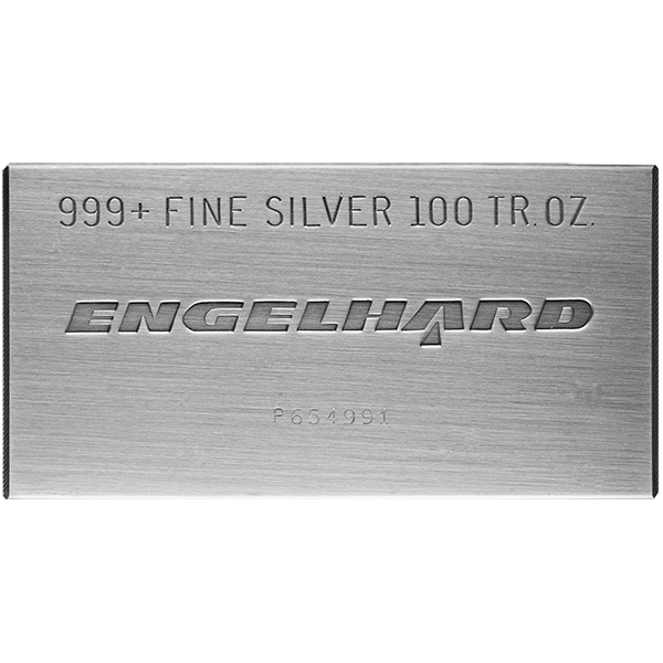 100 OZ SILVER BAR ENGELHARD - Obverse