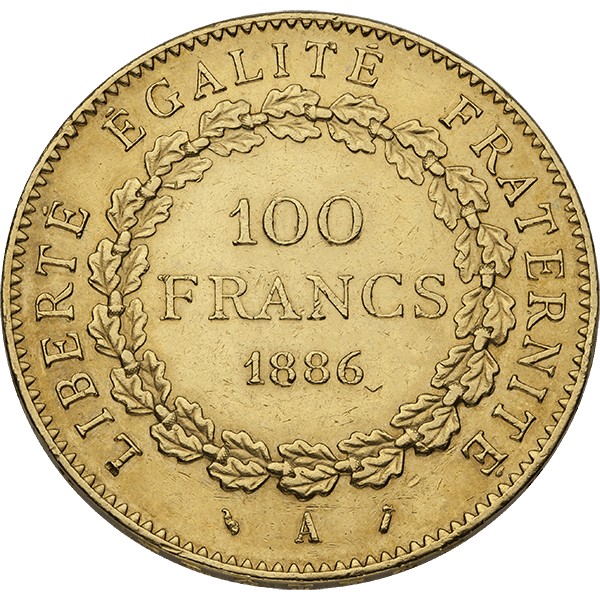 100 FRANC FRENCH GOLD COIN - Obverse