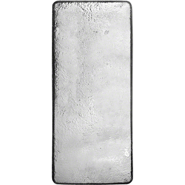 100 oz Eagle Silver Bar Reverse – .9999 Fine Silver Bullion Backside with Raw Cast Finish and Smooth Texture