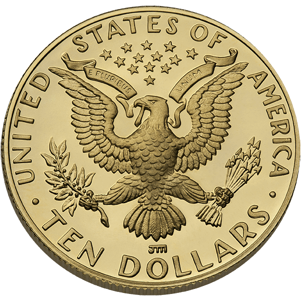 $10 MODERN GOLD COMMEMORATIVE MISC DESIGN - Reverse
