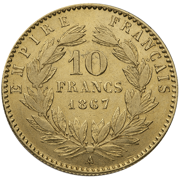 10 FRANC GOLD COIN - Reverse