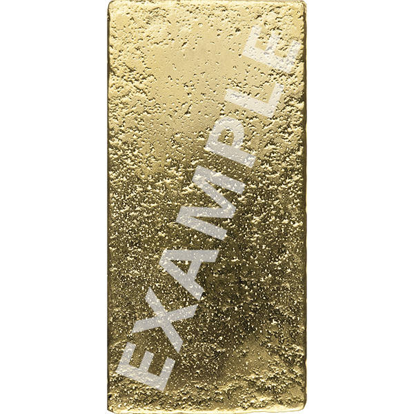 10 oz Asahi gold bar displaying a rough, natural-textured surface with no engravings or markings, highlighting the raw cast finish of the bullion bar.