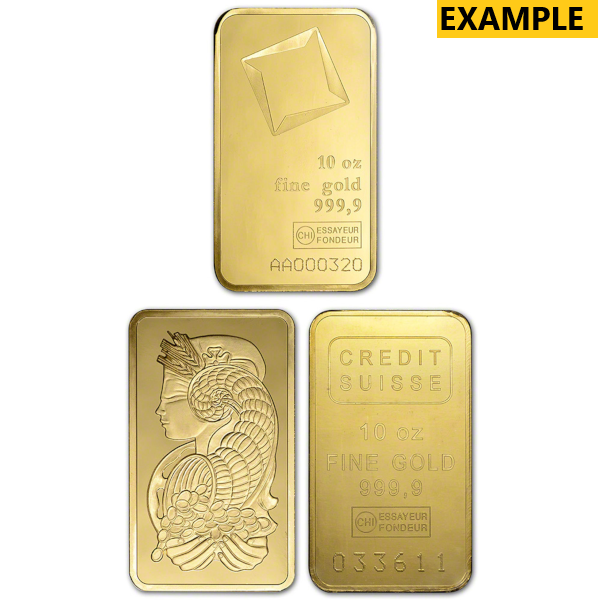 10 OZ GOLD BAR LBMA BRANDS - Obverse