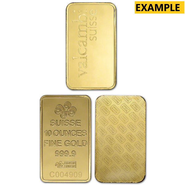 10 OZ GOLD BAR LBMA BRANDS - Reverse