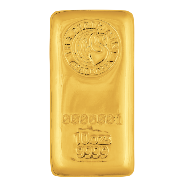 10 OZ GOLD BAR PERTH CAST - Obverse