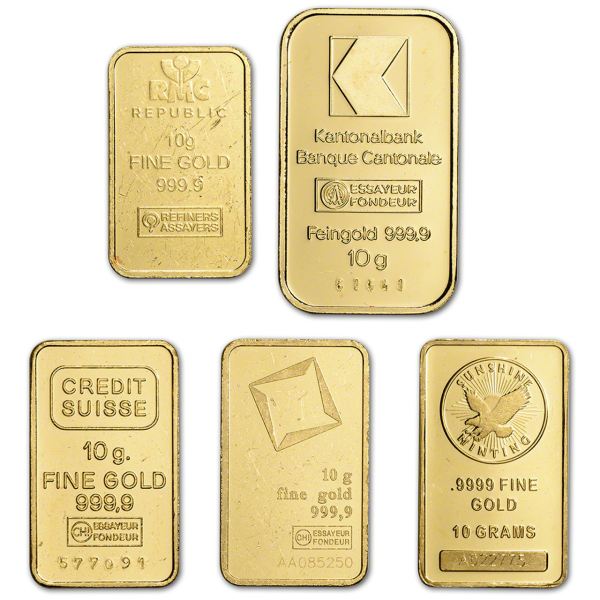 10 GRAM GOLD BAR RANDOM BRAND - Obverse