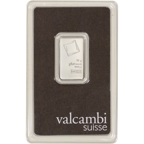 10 GRAM PLATINUM BAR VALCAMBI - Obverse