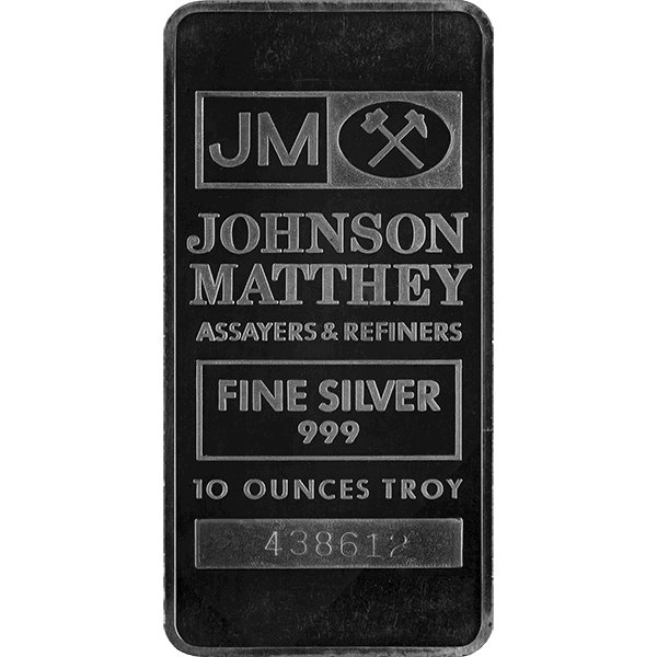 10 OZ SILVER BAR JOHNSON MATTHEY - Obverse