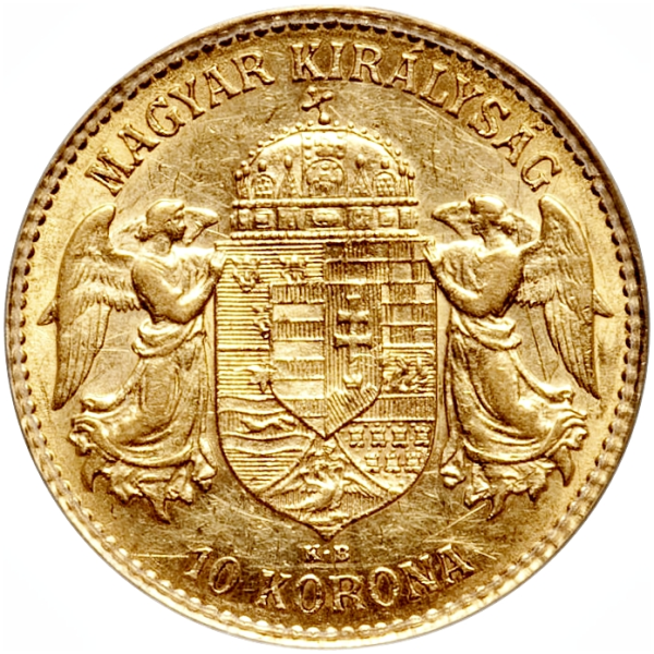 10 KORONA HUNGARIAN GOLD COIN - Reverse