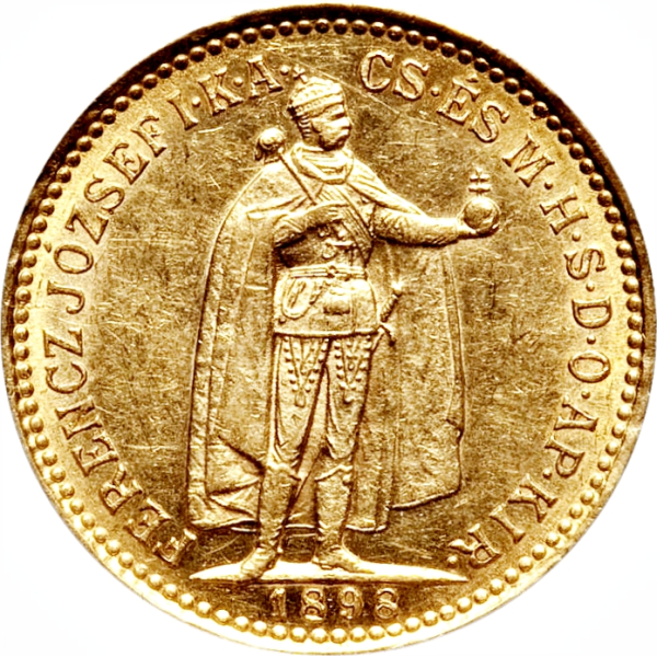 10 KORONA HUNGARIAN GOLD COIN - Obverse