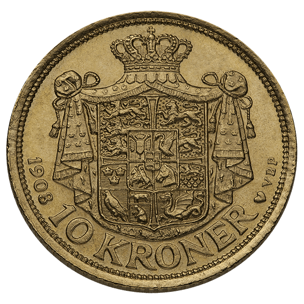 10 KRONER DENMARK GOLD COIN - Obverse