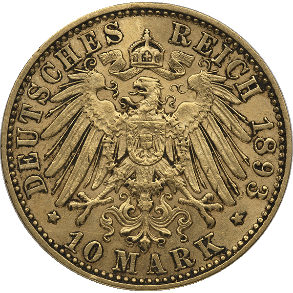 10 MARK GERMAN GOLD COIN - Obverse