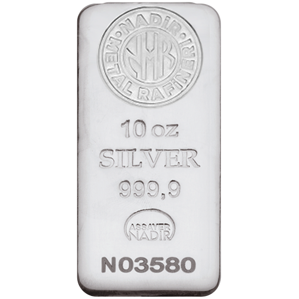 10 OZ SILVER BAR NADIR - Obverse