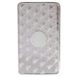 Reverse side of 10 oz Silver Sun Bar featuring detailed sunburst design and purity markings, available in the Silver Bars collection at United Patriot Coins.