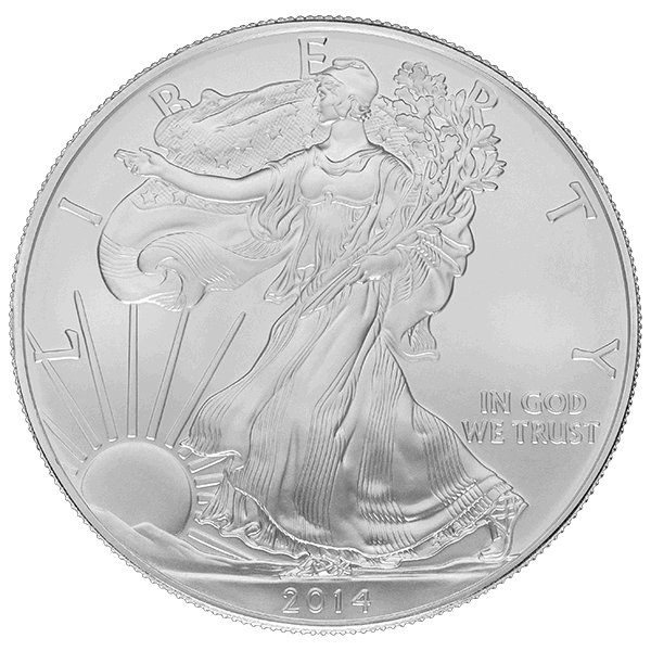 2014 1 OZ AMERICAN SILVER EAGLE - Obverse