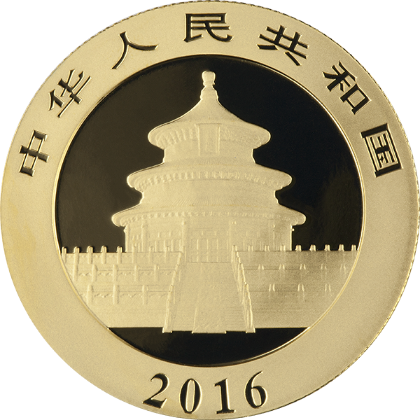 15 GRAM CHINESE GOLD PANDA - Obverse