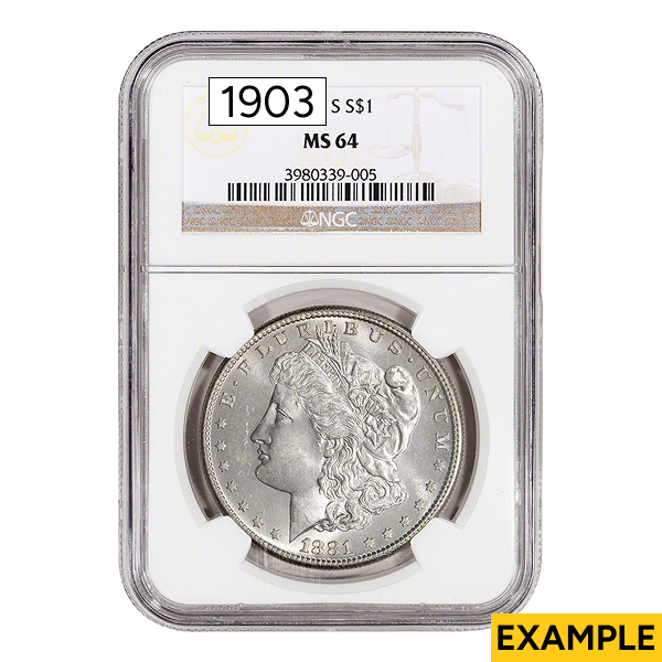 1903 $1 U.S. SILVER MORGAN NGC MS63