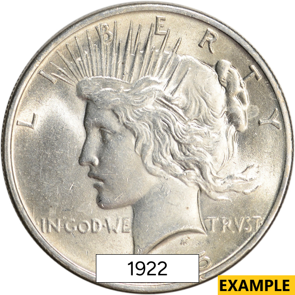 1922 $1 U.S. SILVER PEACE BU