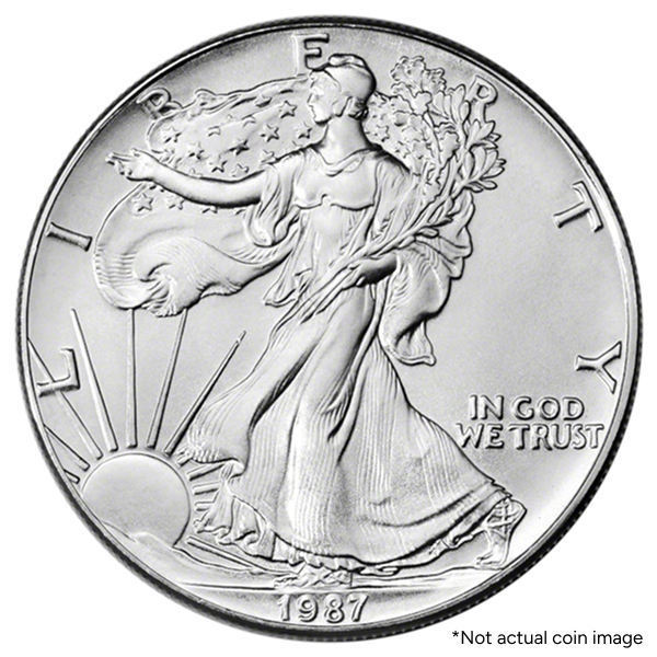 1987 1 oz American Silver Eagle coin featuring Walking Liberty design – graded MS69 by NGC – Better Date silver bullion collectible