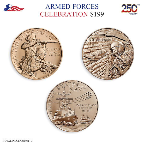 250th Anniversary - Armed Forces Celebration - 3-Medal Set