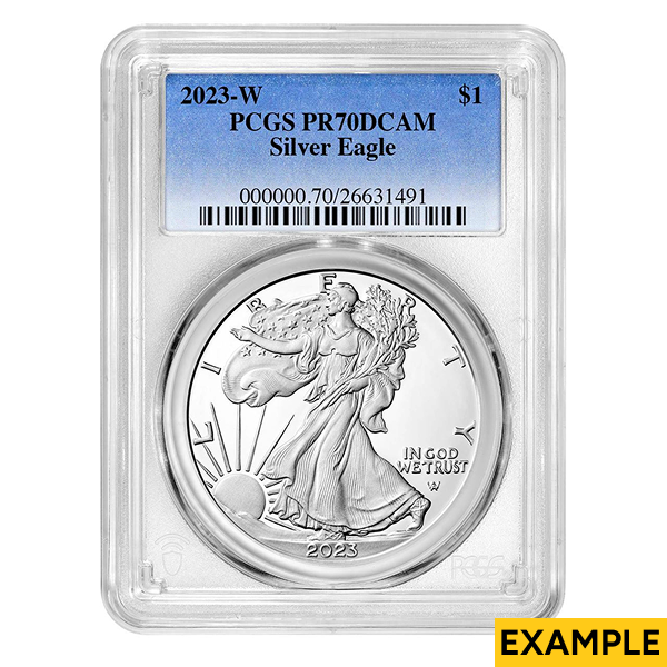 1 OZ AMERICAN SILVER EAGLE PCGS PROOF 70