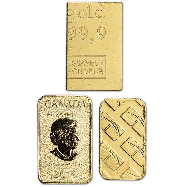 1/10 OZ GOLD BAR RANDOM TYPE - Reverse