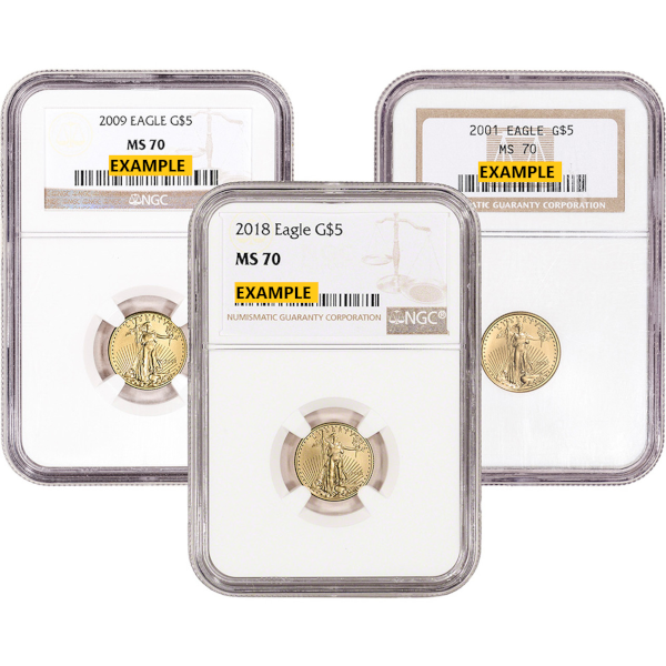 1/10 OZ AMERICAN GOLD EAGLE NGC70 - Obverse