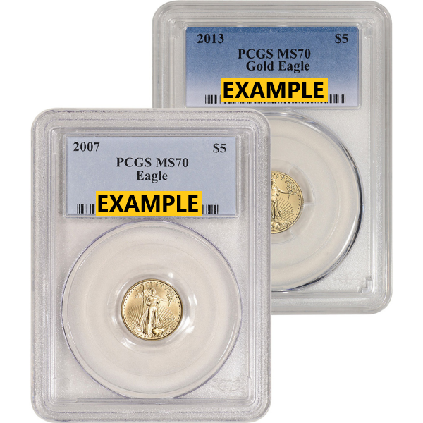 1/10 OZ AMERICAN GOLD EAGLE PCGS70 - Obverse