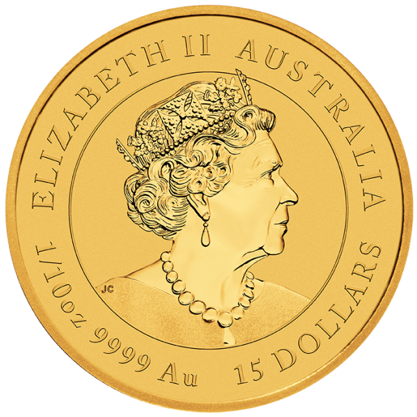 2022 1/10 OZ PERTH MINT GOLD TIGER - Reverse