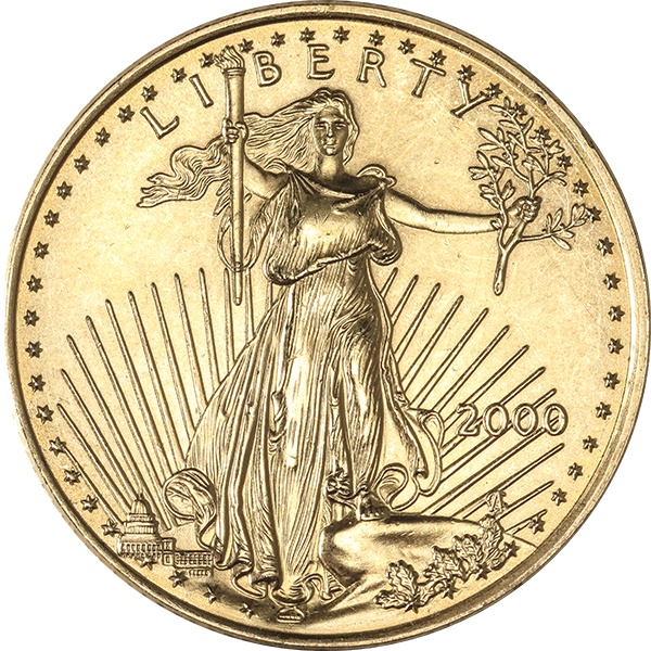 1/2 OZ AMERICAN GOLD EAGLE SCRUFFY - Obverse