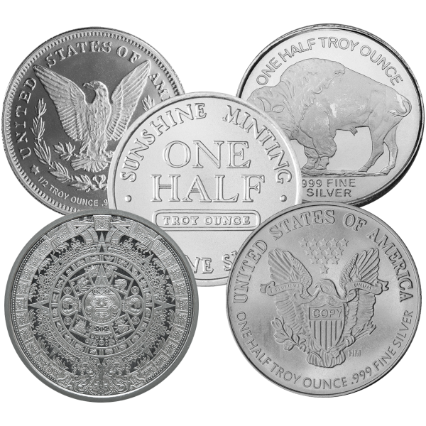 1/2 OZ SILVER ROUND GENERIC BRAND - Reverse