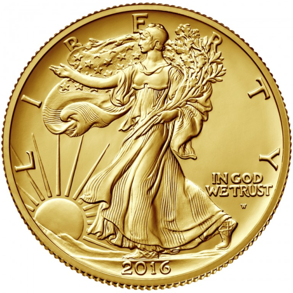 2016 1/2 OZ U.S. GOLD WALKING LIBERTY - Obverse