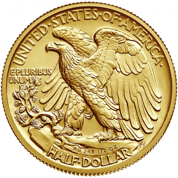 2016 1/2 OZ U.S. GOLD WALKING LIBERTY - Reverse